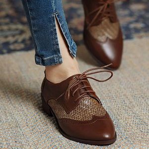 🆕 Two Tone Wingtip Laceup Oxford Shoes